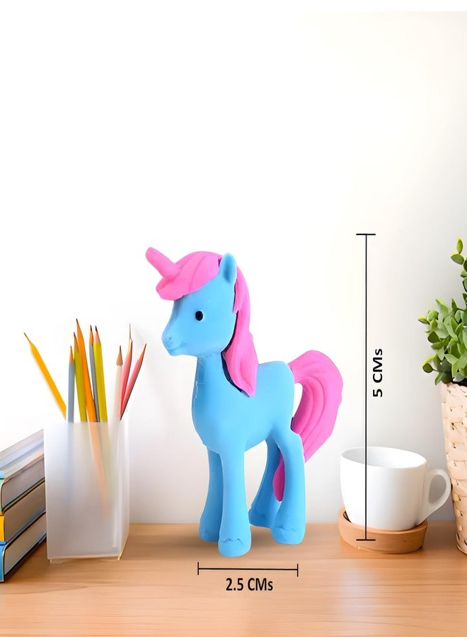 PEPUP Erasers Unicorn Shape 3 D Rubber for School Stationary Non-Toxic Dust Free (Pack of 10) - Kids Birthday Return Gift - Image 2